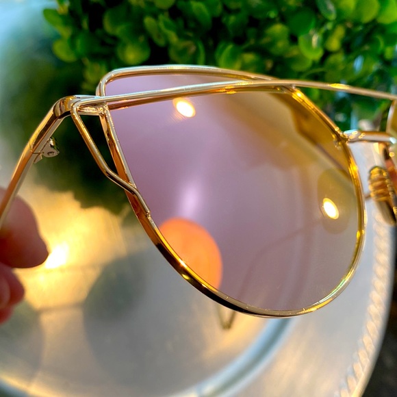 Rose Gold Aviator Mirrored Sunglasses NEW - Picture 4 of 9